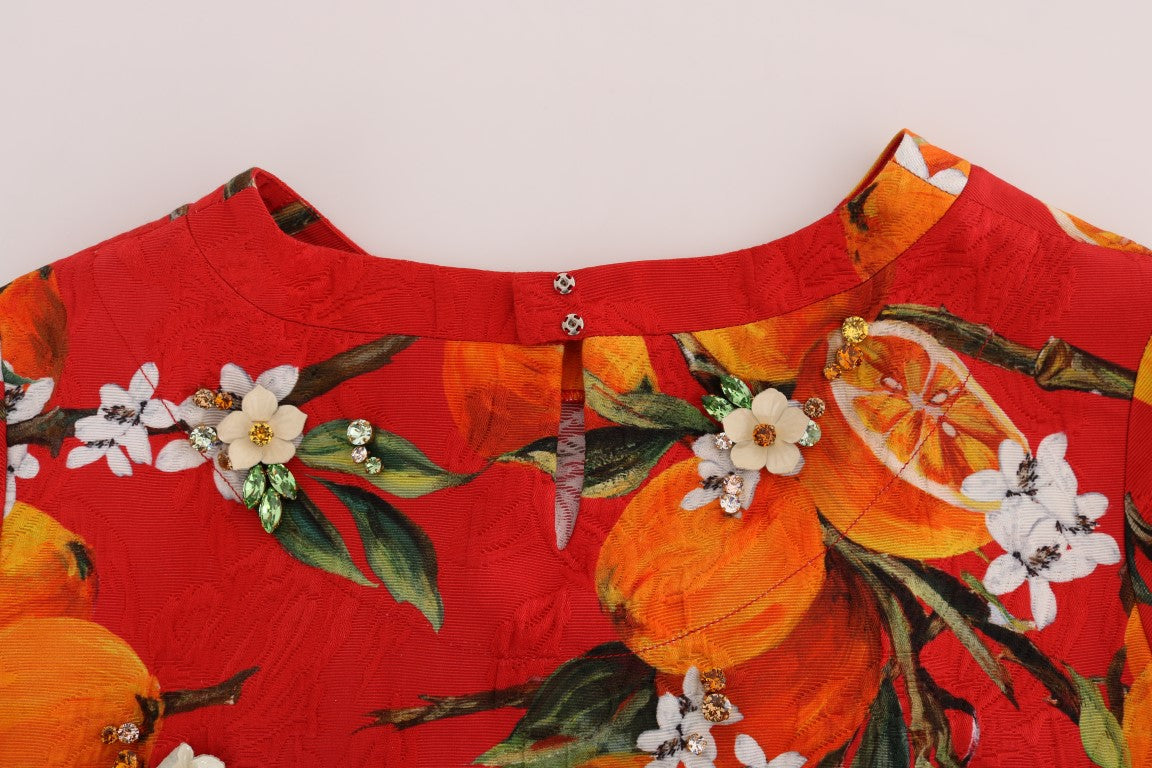 Διακοσμημένη κρεπ μπλούζα Dolce & Gabbana με στάμπα Blossom