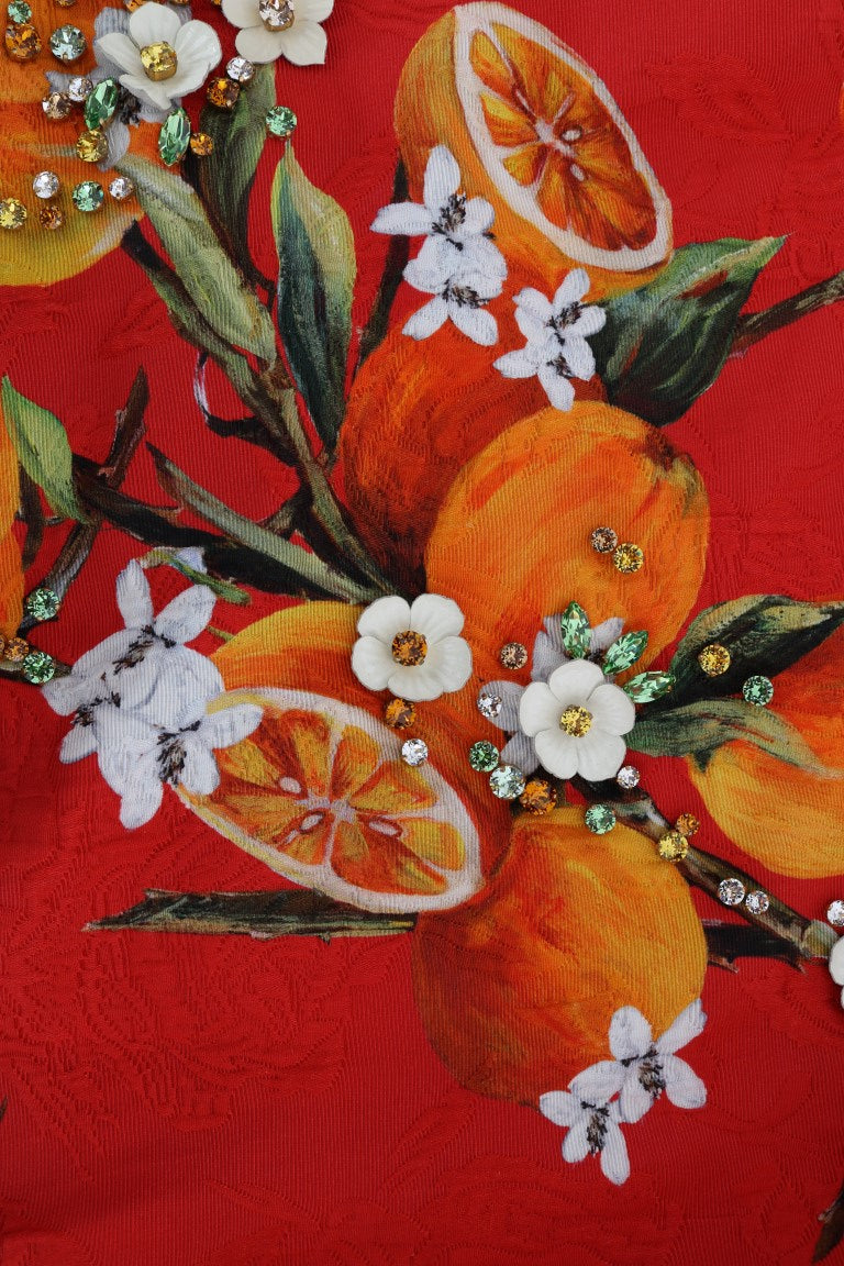 Διακοσμημένη κρεπ μπλούζα Dolce & Gabbana με στάμπα Blossom