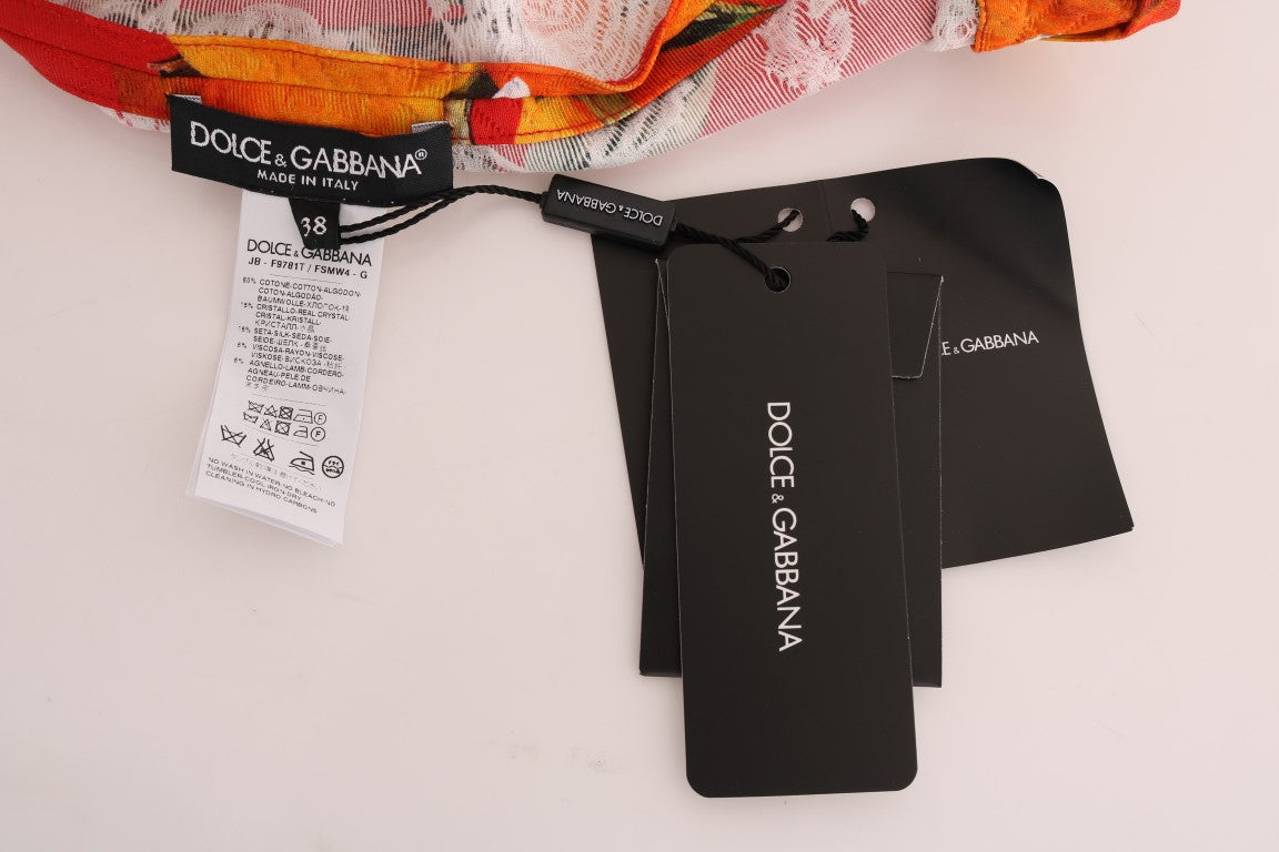 Διακοσμημένη κρεπ μπλούζα Dolce & Gabbana με στάμπα Blossom