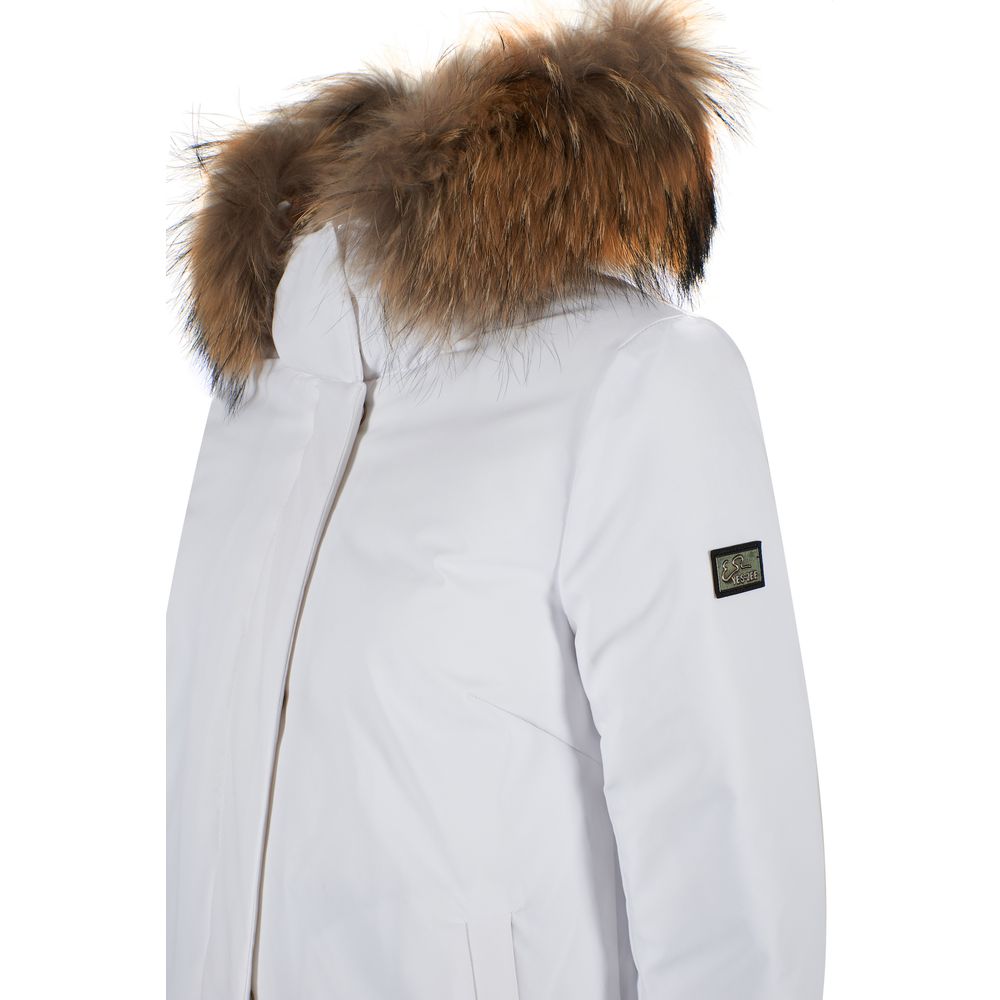 Yes Zee White Nylon Γυναικείο Μπουφάν