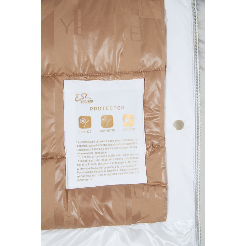 Yes Zee White Nylon Γυναικείο Μπουφάν
