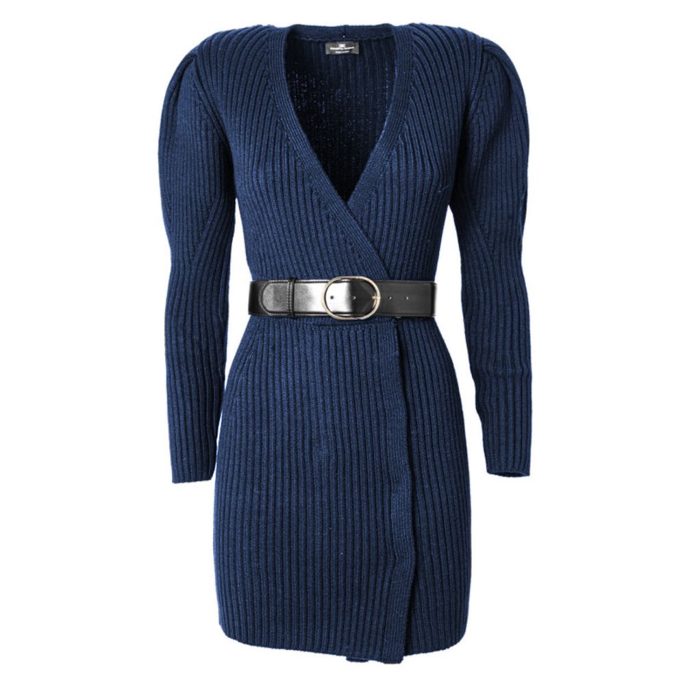 Γυναικείο φόρεμα Elisabetta Franchi Blue Wool