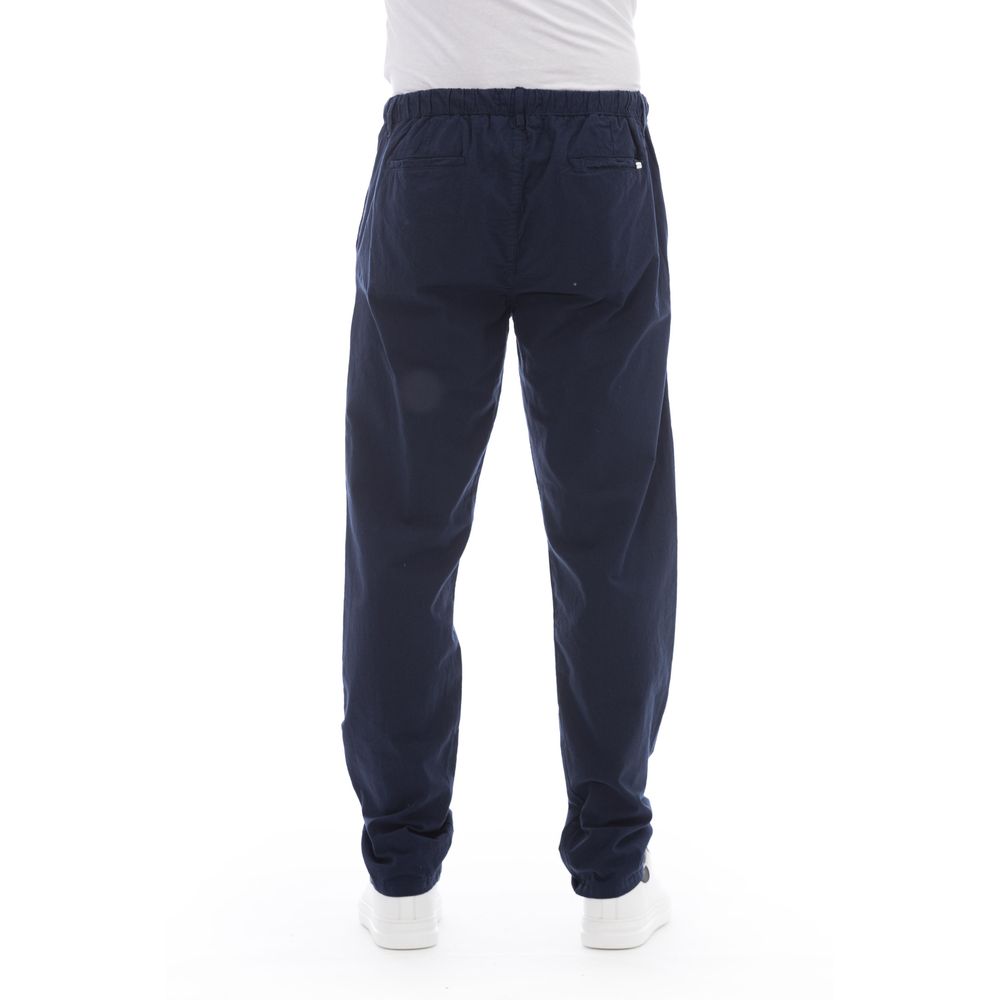 Baldinini Trend Μπλε βαμβακερό ανδρικό παντελόνι Chino