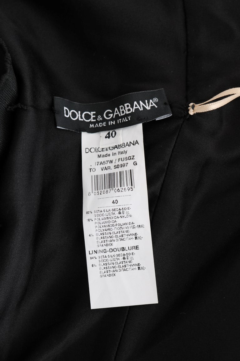 Dolce & Gabbana χρυσό και μαύρο μεταξωτό Stretch κορμάκι