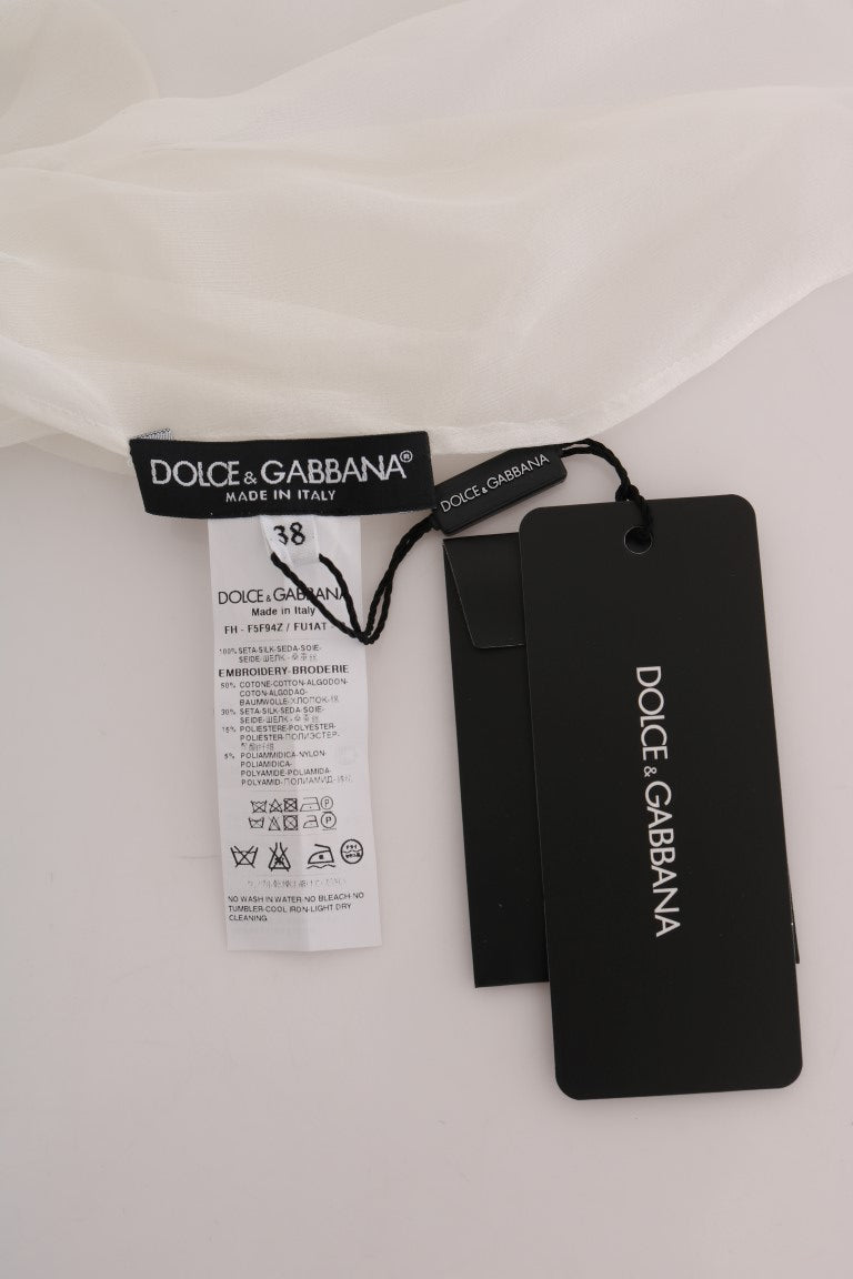 Κομψή λευκή μεταξωτή μαργαρίτα Dolce & Gabbana