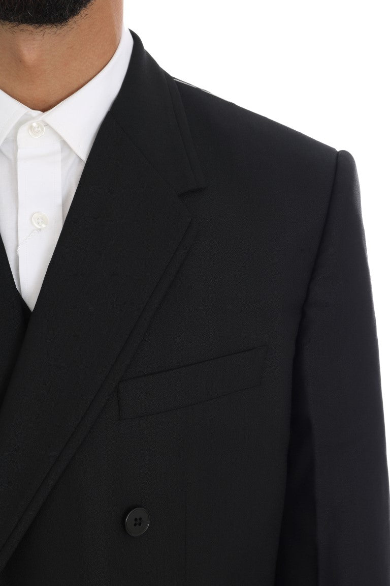 Κομψή μαύρη μάλλινη φόρμα Dolce & Gabbana τριών τεμαχίων