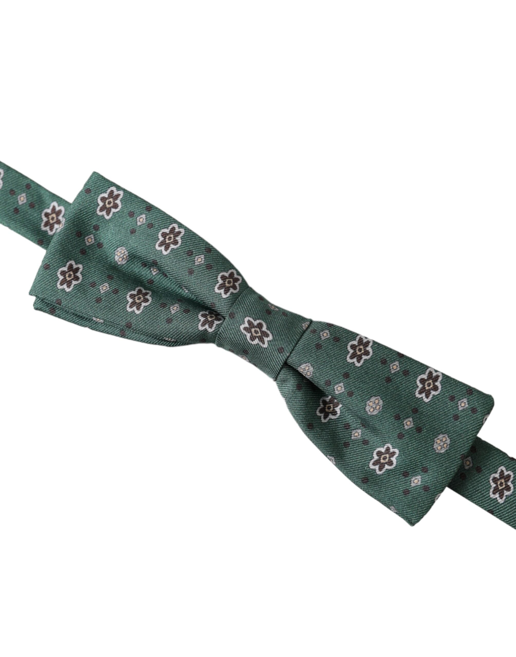 Ανδρικό παπιγιόν Dolce & Gabbana Mint Green Floral με ρυθμιζόμενο λαιμό