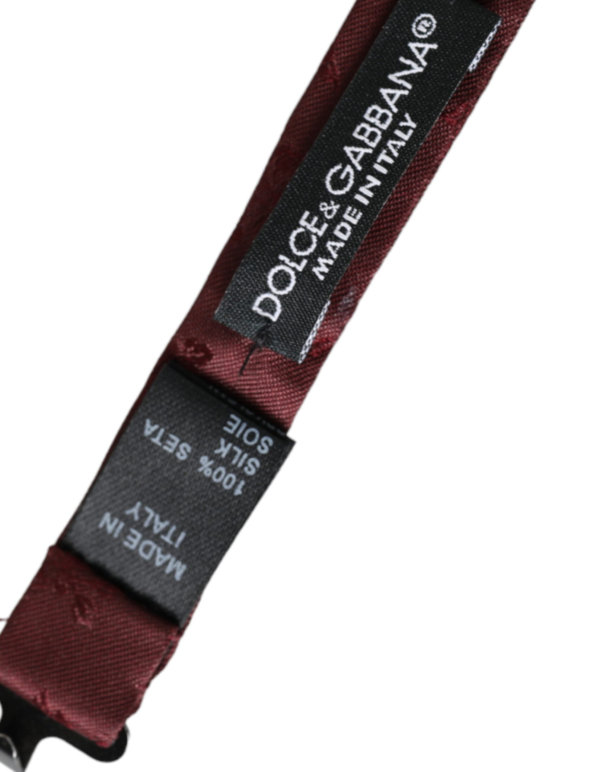 Ανδρικό παπιγιόν Dolce & Gabbana Maroon με φλοράλ μεταξωτό ρυθμιζόμενο λαιμό