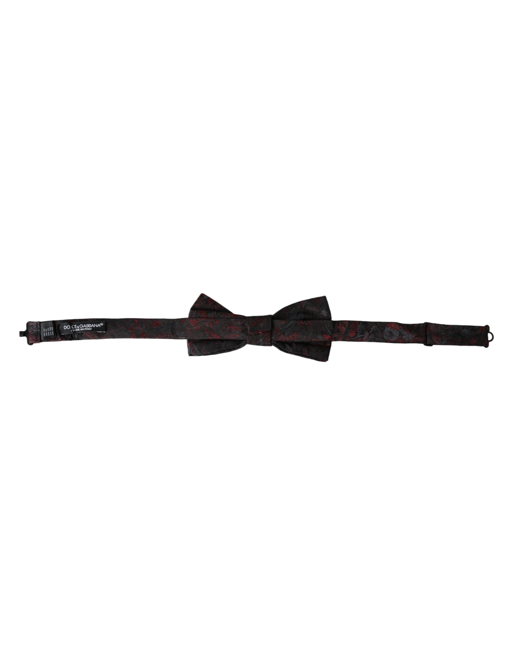 Dolce & Gabbana Red Black Floral Ανδρικό παπιγιόν με ρυθμιζόμενο λαιμό