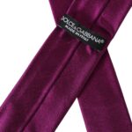 Ανδρική γραβάτα Dolce & Gabbana Purple Solid Satin Silk Ρυθμιζόμενη Ανδρική Γραβάτα