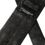 Dolce & Gabbana Dark Grey 100% Silk Fantasy Adjustable Ανδρική γραβάτα