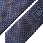 Ανδρική γραβάτα με ρυθμιζόμενο μοτίβο Dolce & Gabbana Navy Blue Silk