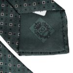 Προσαρμόσιμη ανδρική γραβάτα με λογότυπο Dolce & Gabbana Green Silk