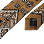 Ρυθμιζόμενη ανδρική γραβάτα Dolce & Gabbana Yellow 100% Silk Wheel Print