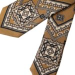 Ρυθμιζόμενη ανδρική γραβάτα Dolce & Gabbana Yellow 100% Silk Wheel Print