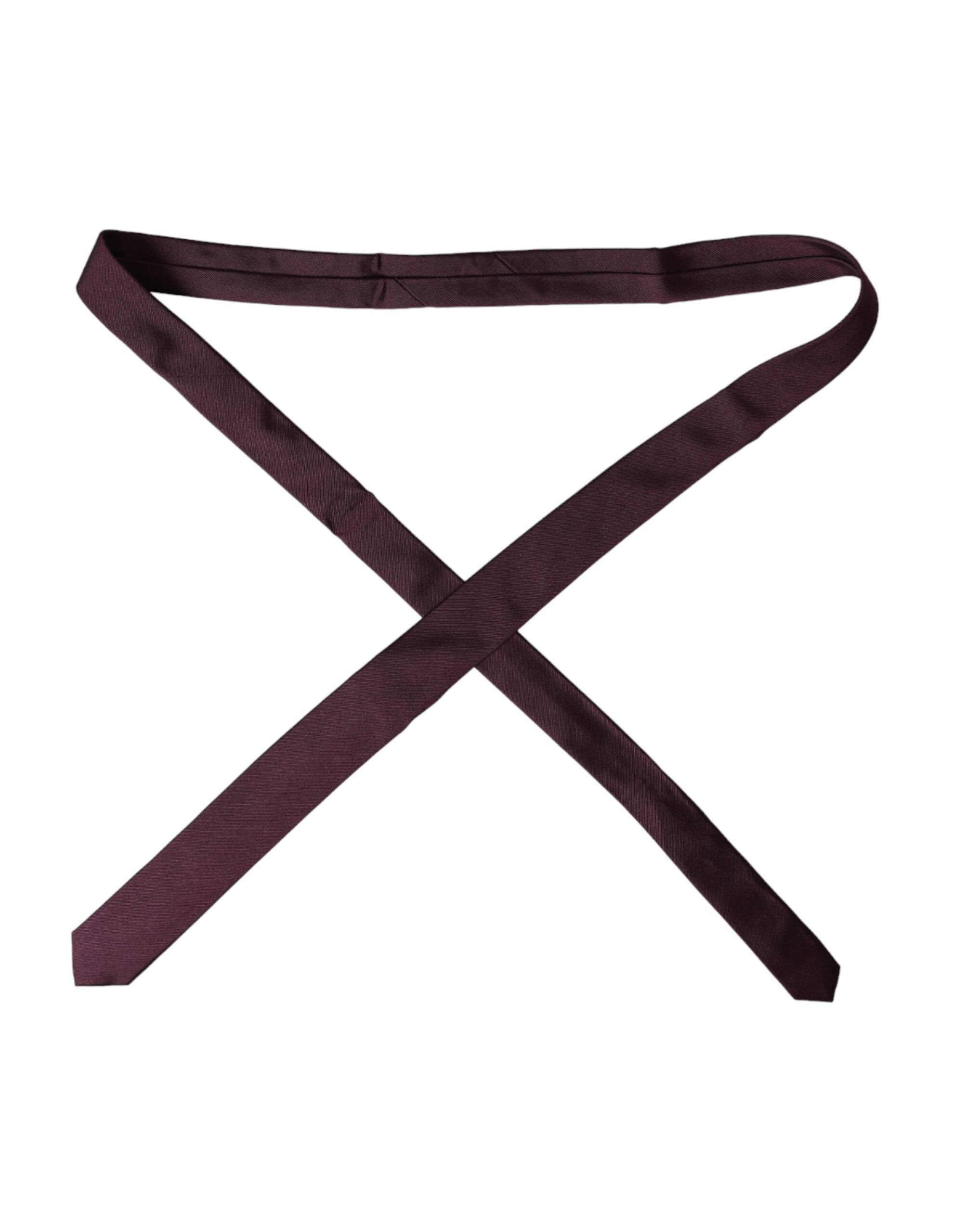 Ανδρική γραβάτα Dolce & Gabbana Bordeaux Solid 100% Silk Adjustable