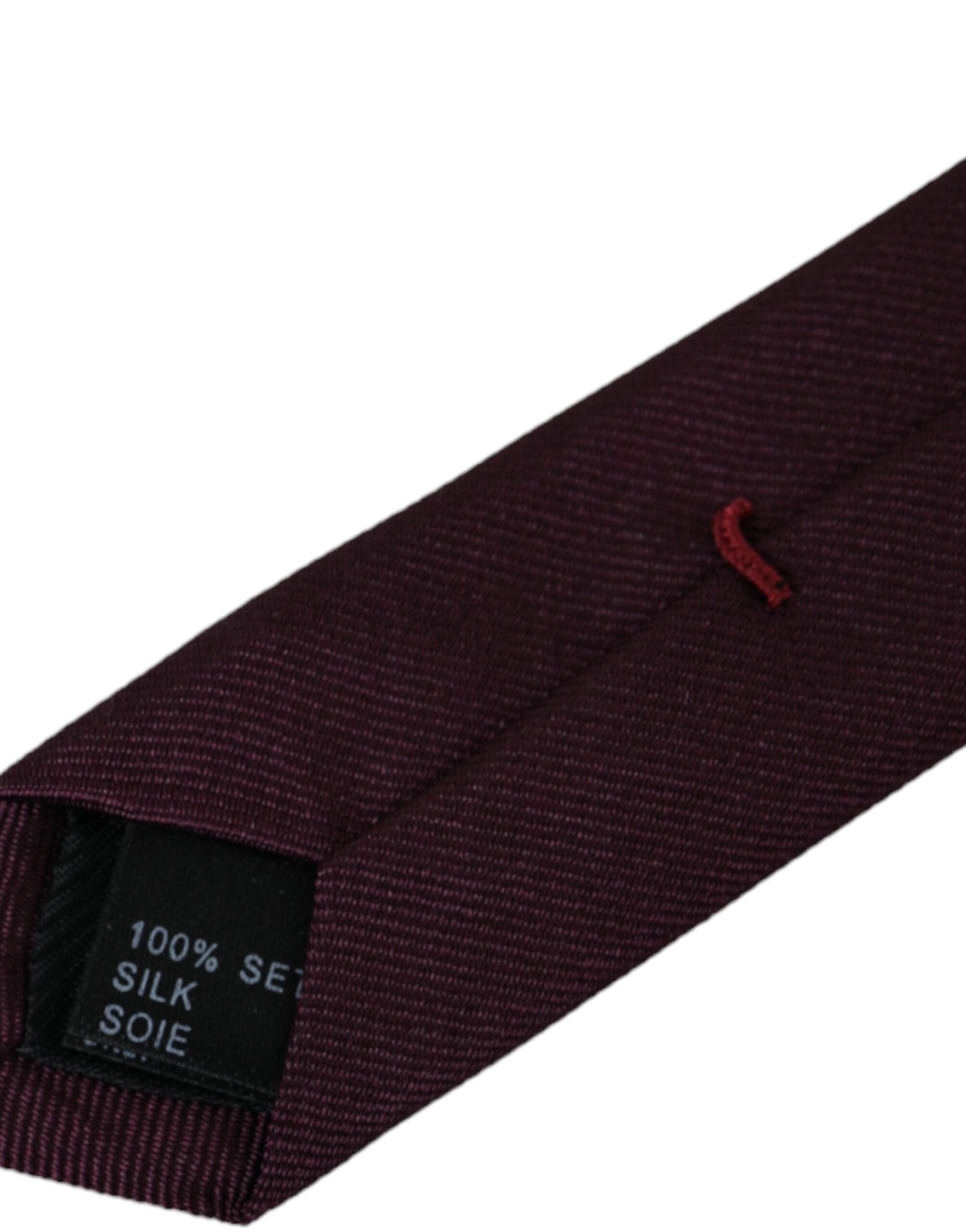 Ανδρική γραβάτα Dolce & Gabbana Bordeaux Solid 100% Silk Adjustable