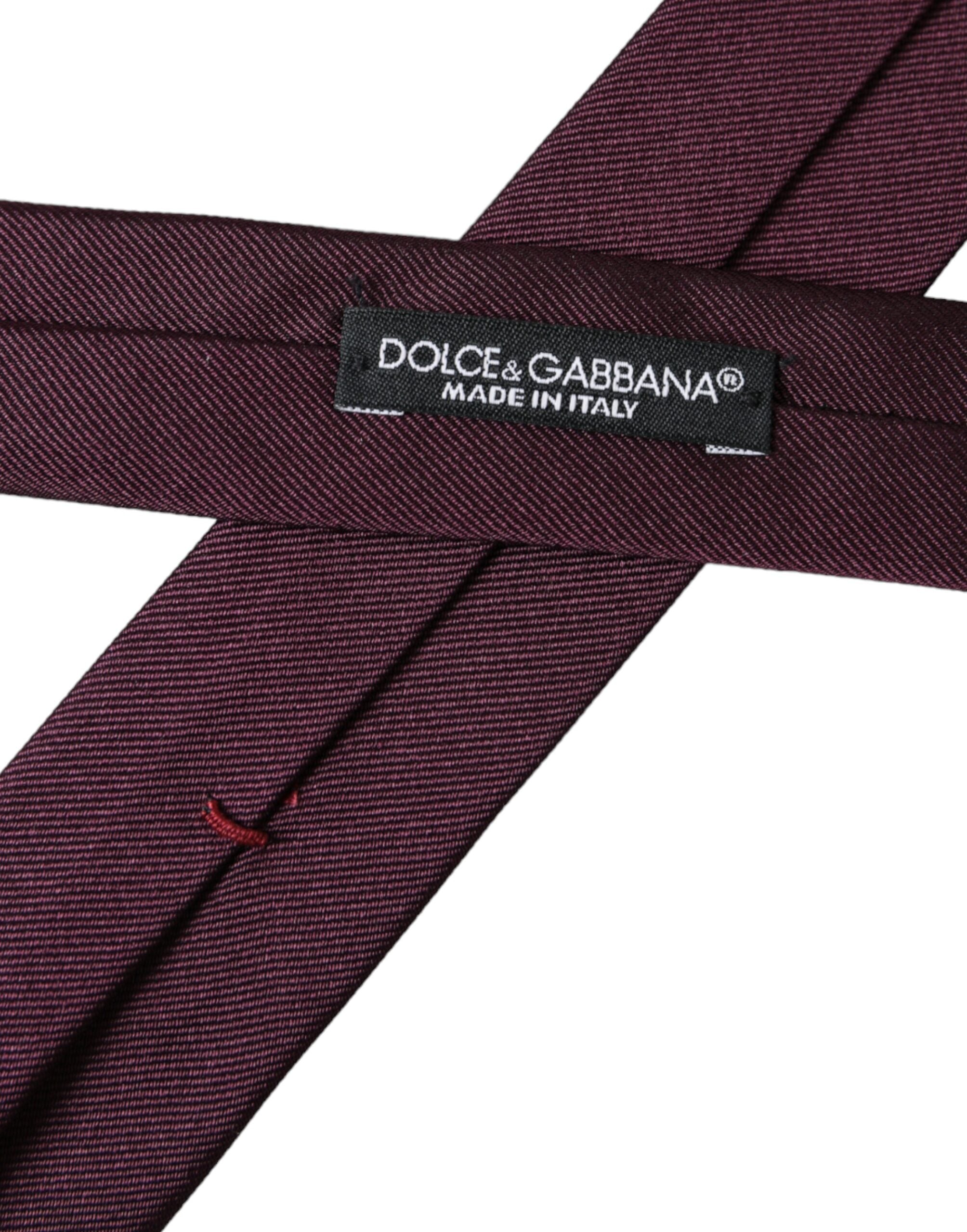 Ανδρική γραβάτα Dolce & Gabbana Bordeaux Solid 100% Silk Adjustable