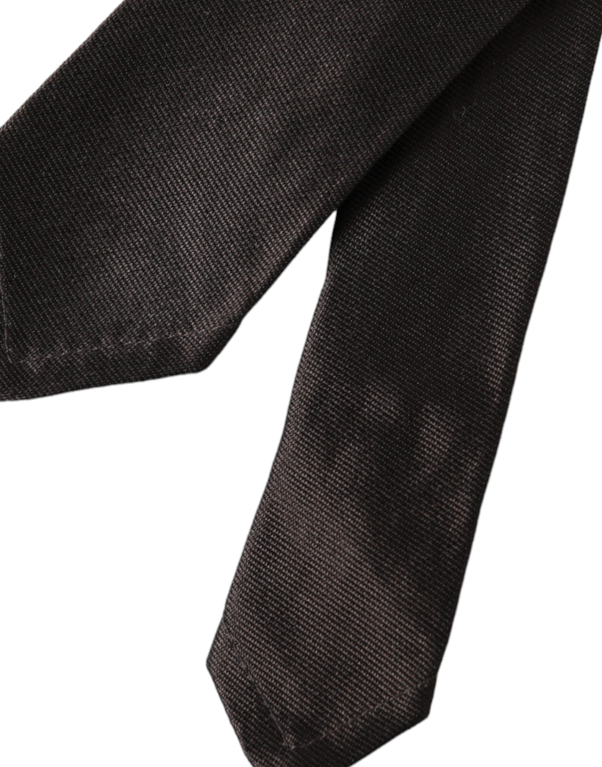 Dolce & Gabbana Brown Solid 100% Silk Ρυθμιζόμενη Γραβάτα
