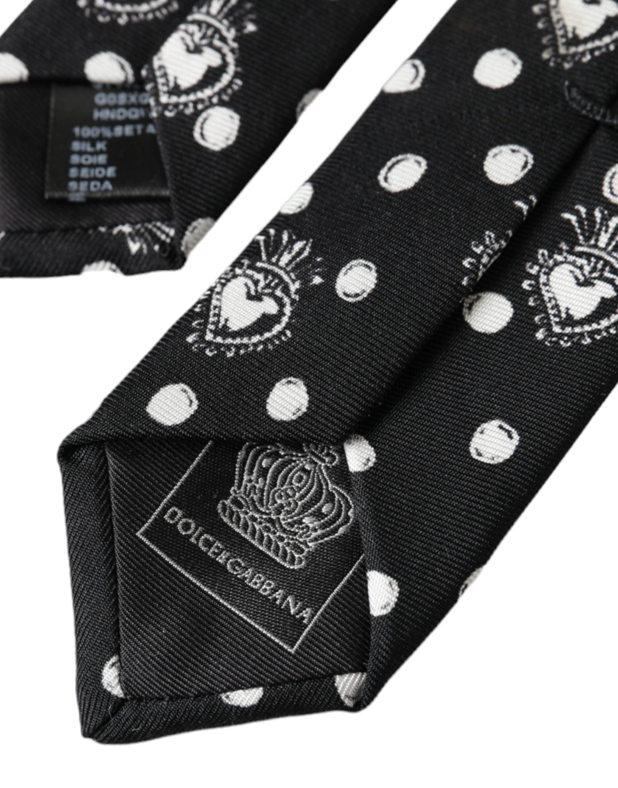Ρυθμιζόμενη γραβάτα Dolce & Gabbana Black Heart πουά