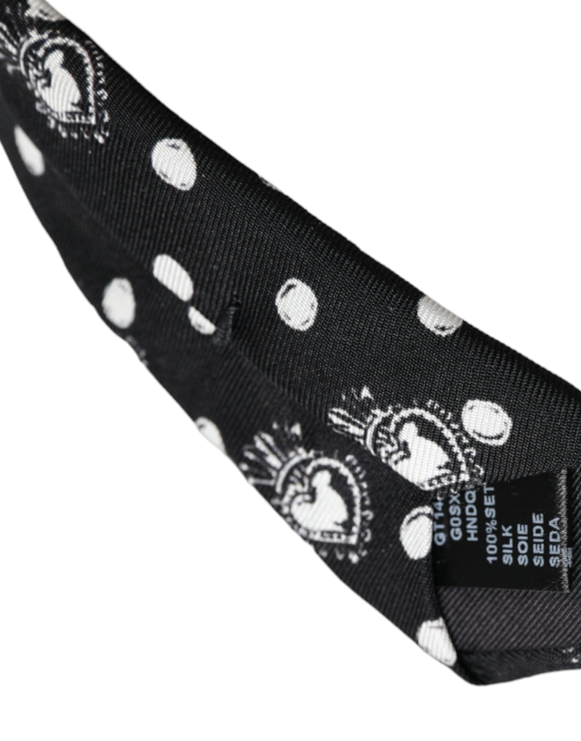 Ρυθμιζόμενη γραβάτα Dolce & Gabbana Black Heart πουά