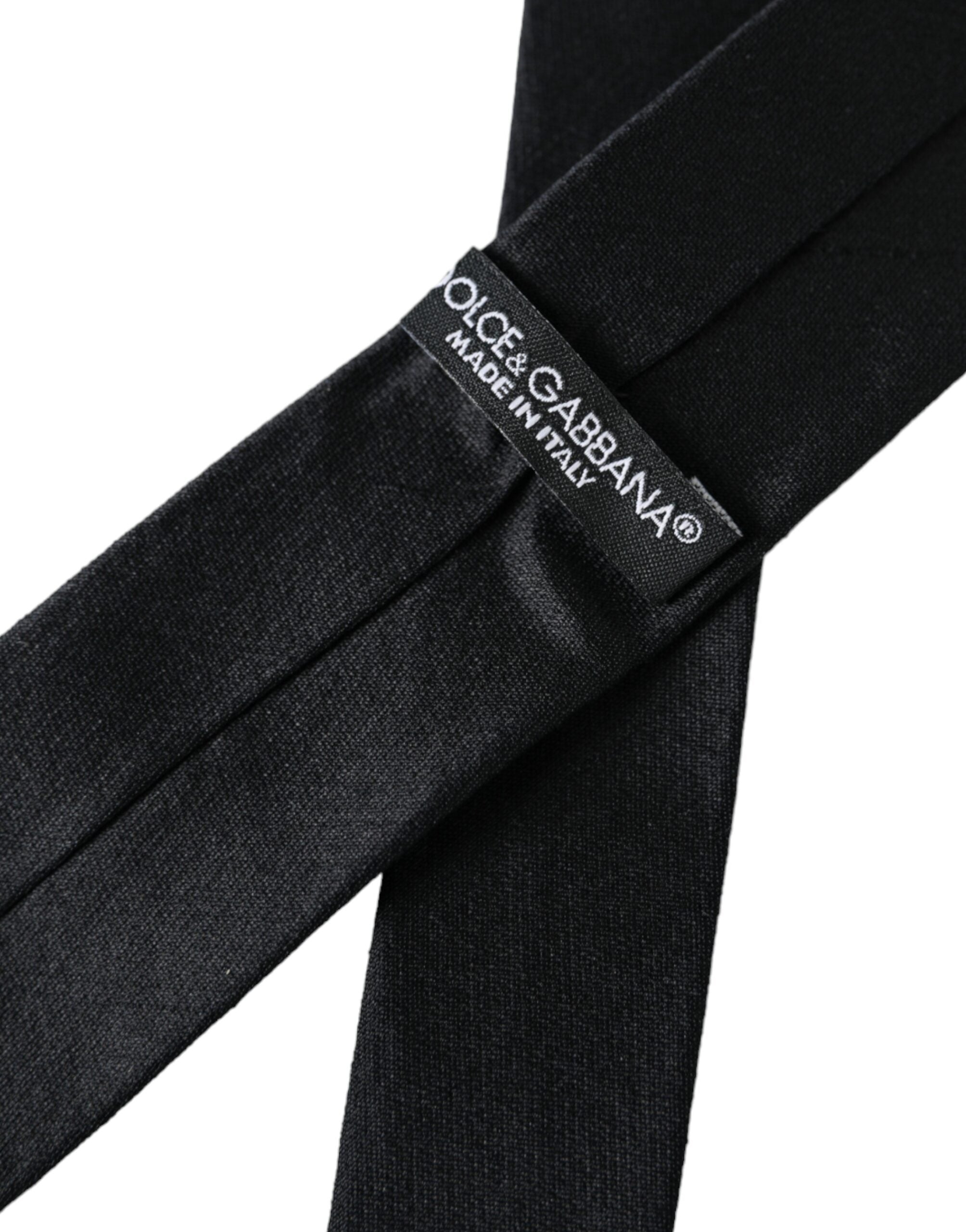 Dolce & Gabbana Μαύρη Μασίφ 100% Μεταξωτή Ρυθμιζόμενη Γραβάτα