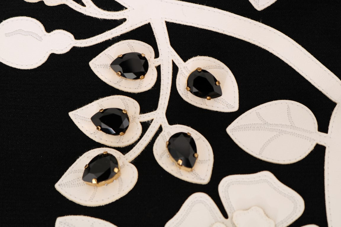 Μπουφάν Dolce & Gabbana με φλοράλ κεντημένο κρύσταλλο μαλλί