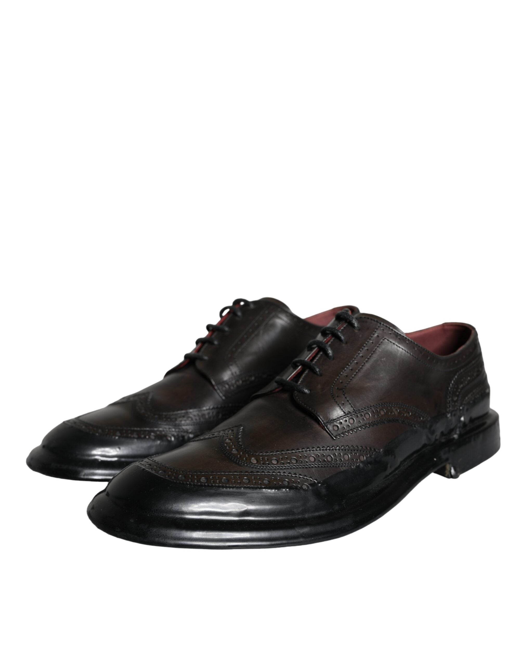 Dolce & Gabbana Μαύρα δερμάτινα Oxford Wingtip Formal ανδρικά παπούτσια