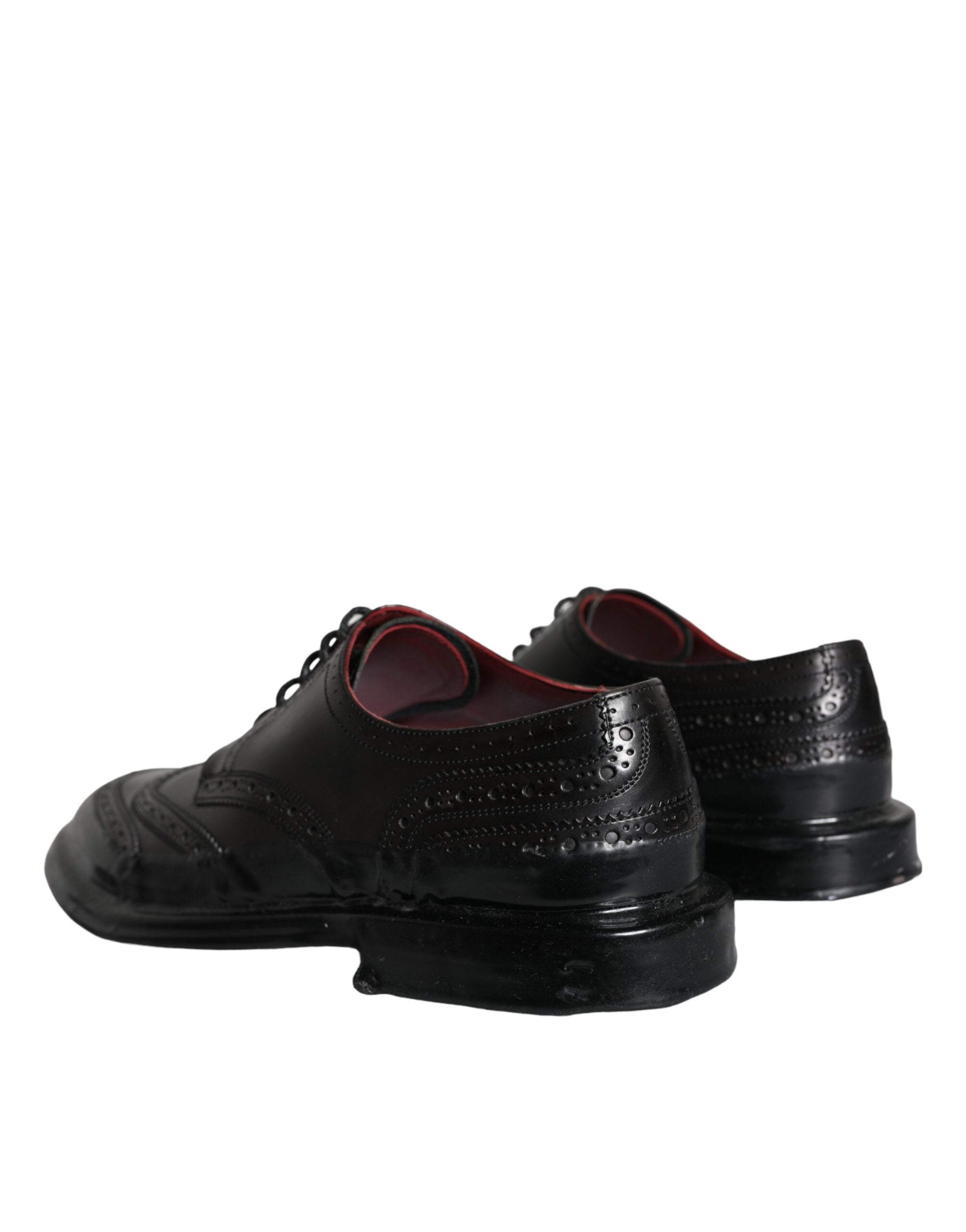 Dolce & Gabbana Μαύρα δερμάτινα Oxford Wingtip Formal ανδρικά παπούτσια