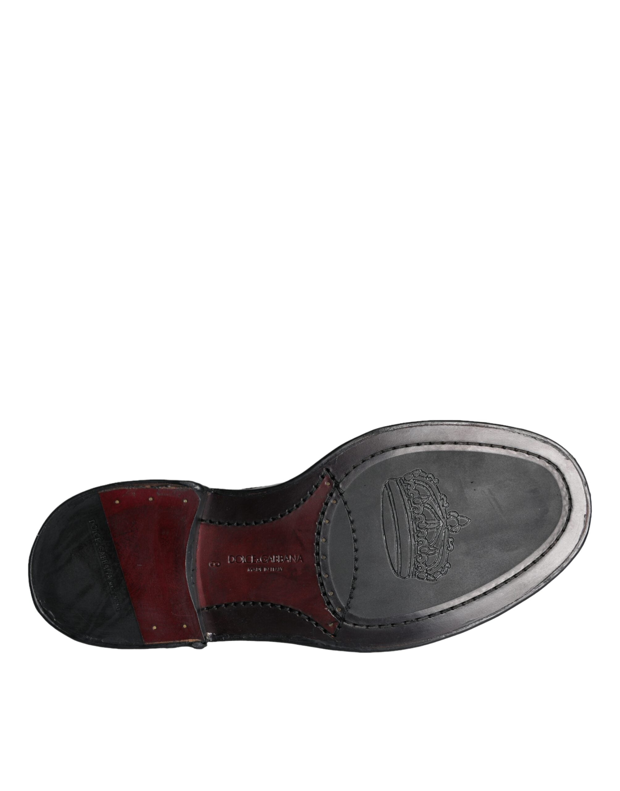 Dolce & Gabbana Μαύρα δερμάτινα Oxford Wingtip Formal ανδρικά παπούτσια
