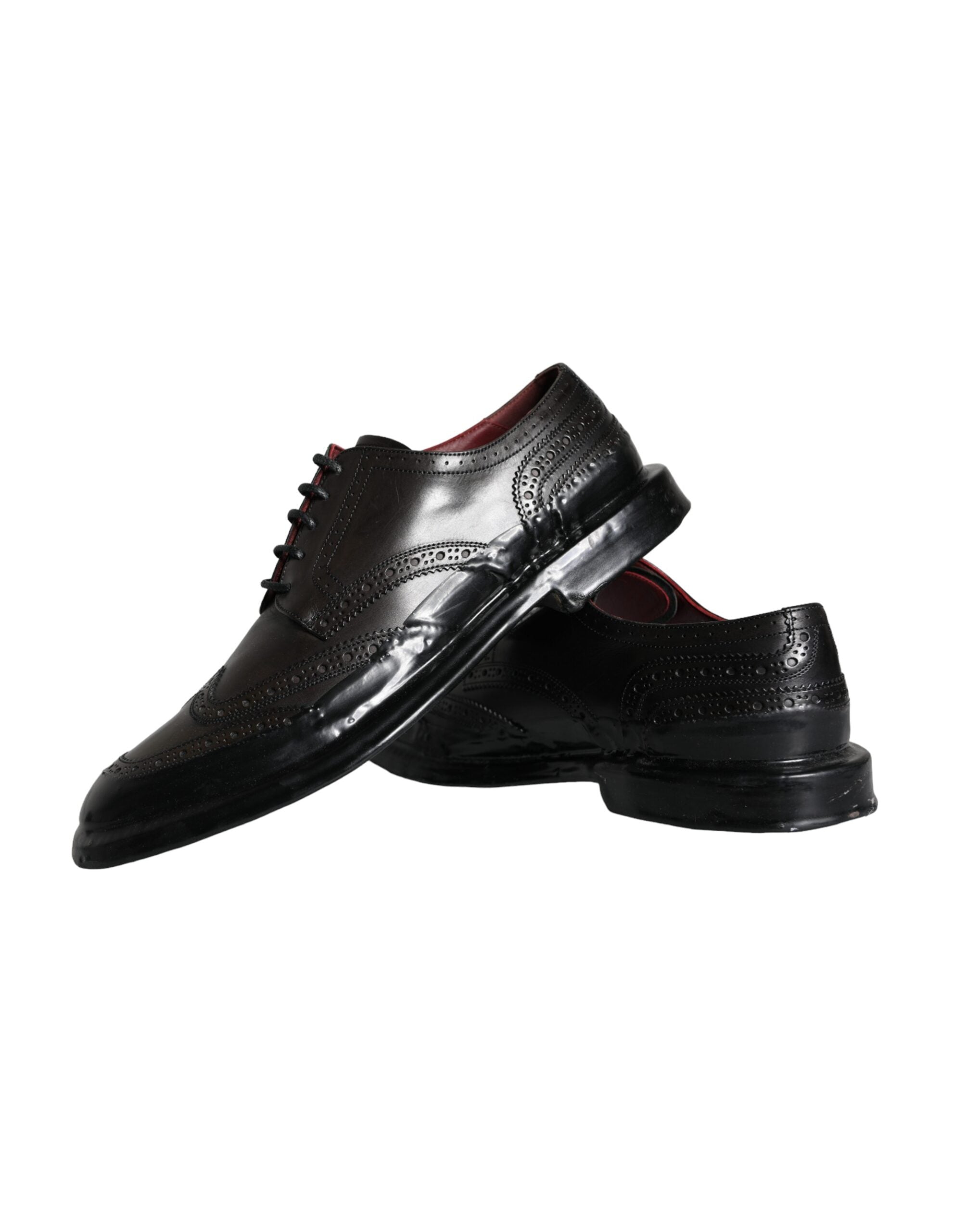 Dolce & Gabbana Μαύρα δερμάτινα Oxford Wingtip Formal ανδρικά παπούτσια