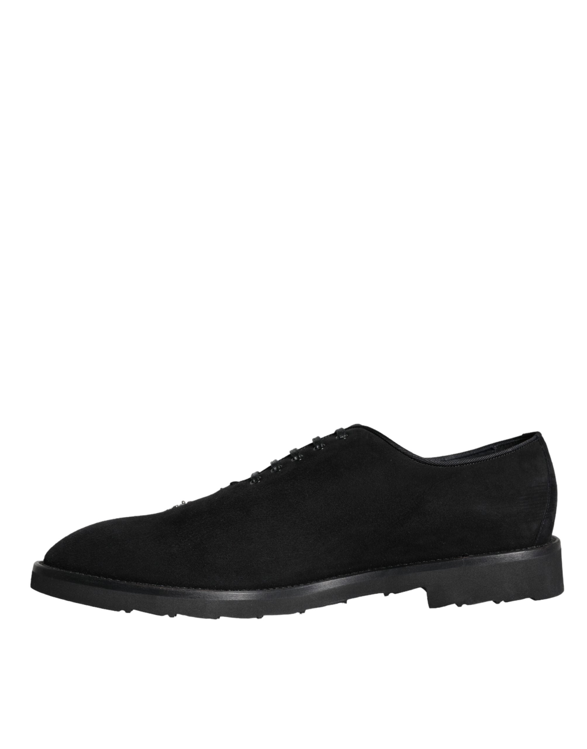 Επίσημα παπούτσια Dolce & Gabbana Black Suede Sicilia Lace Up