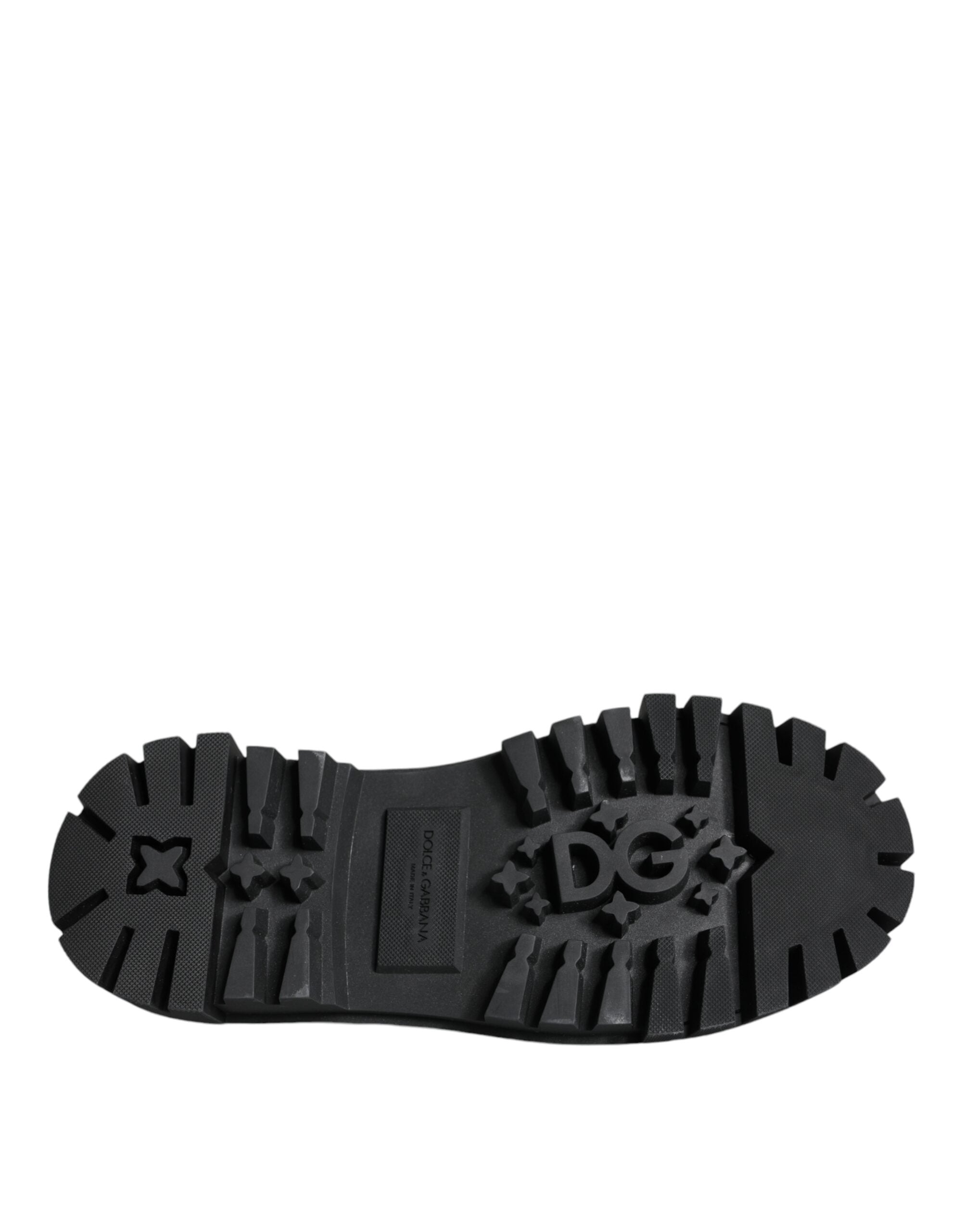 Διακοσμημένα παπούτσια Dolce & Gabbana Μαύρα Δερμάτινα Trekking Derby