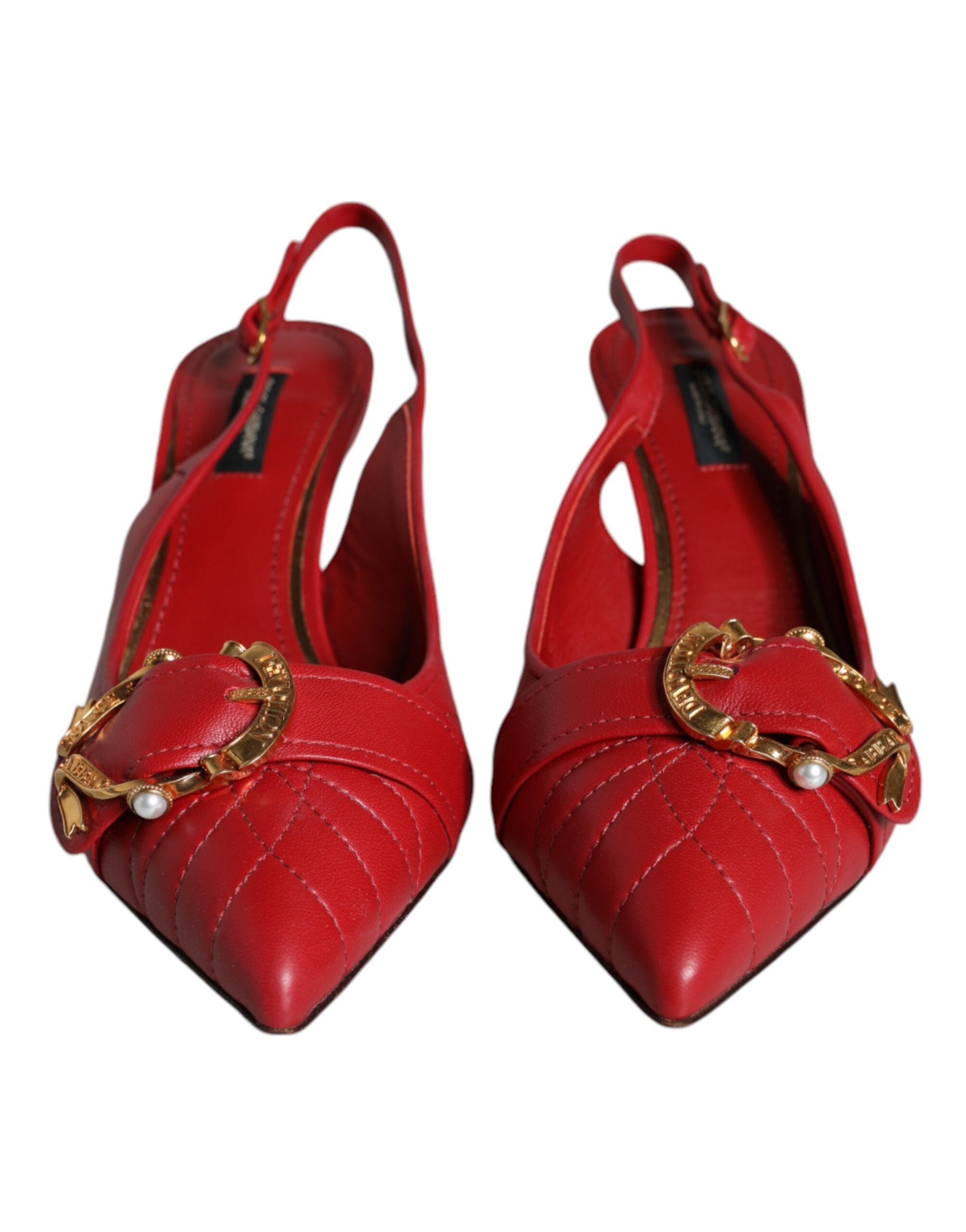 Dolce & Gabbana Red Devotion Δερμάτινα Τακούνια Slingback