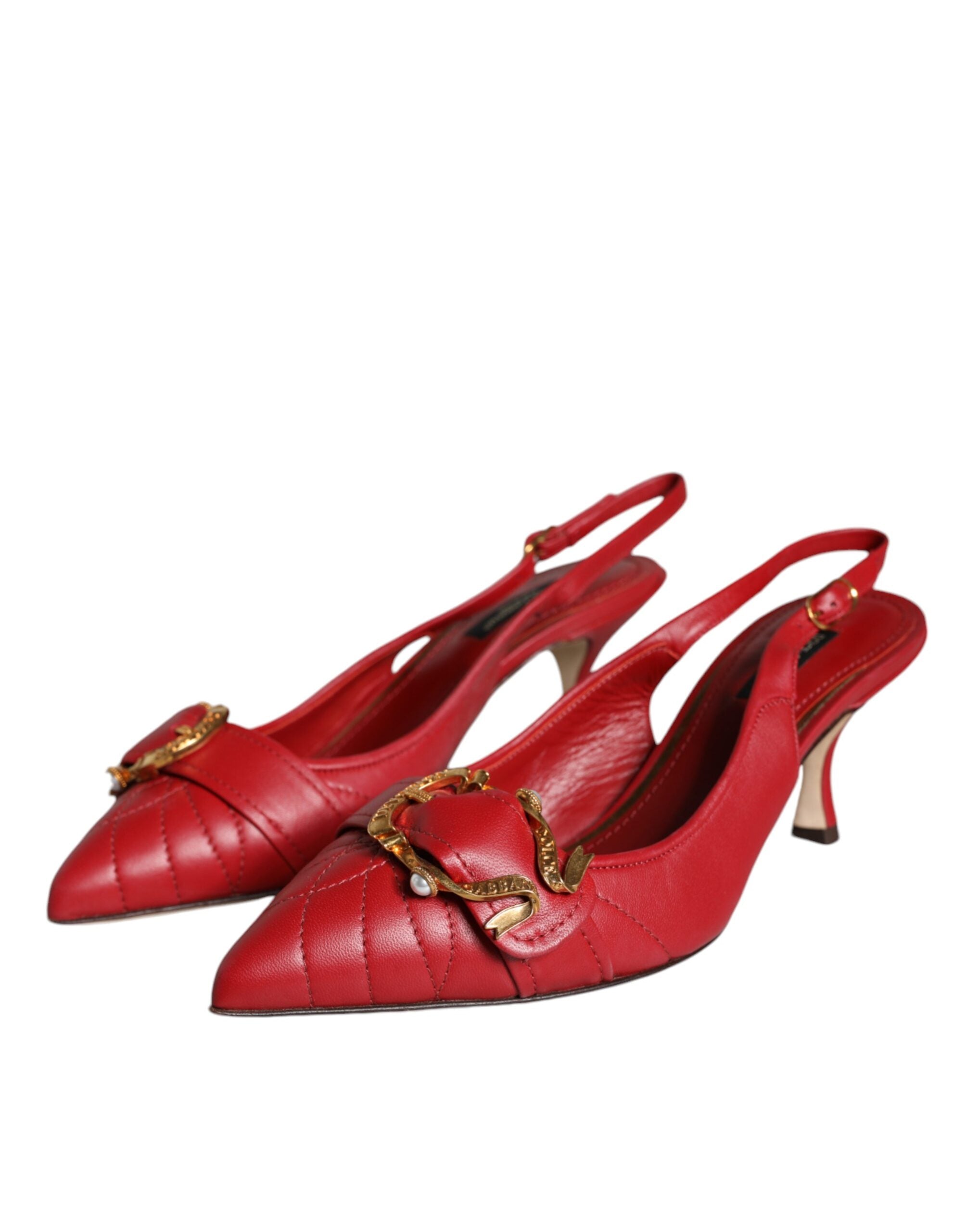 Dolce & Gabbana Red Devotion Δερμάτινα Τακούνια Slingback