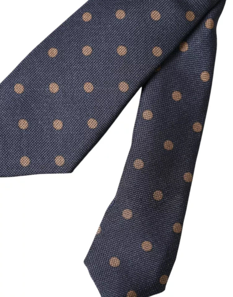 Ανδρική γραβάτα Dolce & Gabbana Black Dotted Fantasy Silk Adjustable