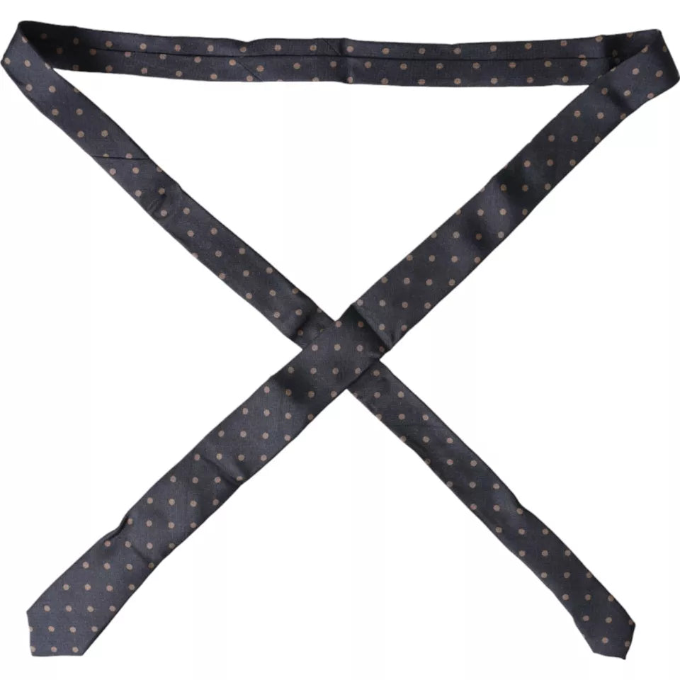 Ανδρική γραβάτα Dolce & Gabbana Black Dotted Fantasy Silk Adjustable