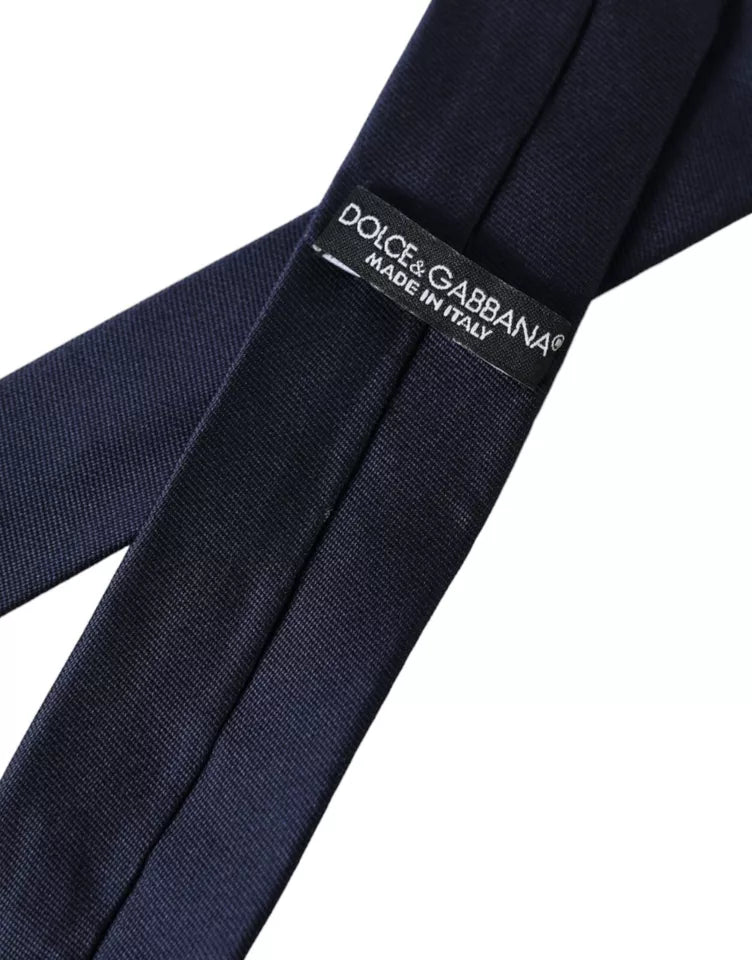 Ρυθμιζόμενη γραβάτα Dolce & Gabbana Σκούρο μπλε μεταξωτό Skinny