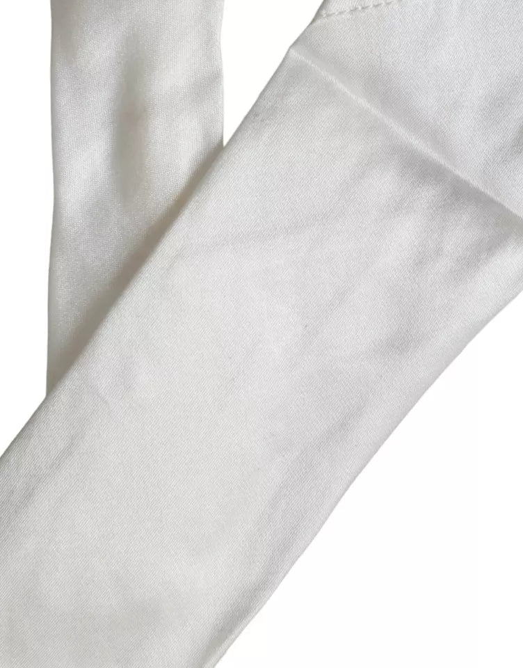 Dolce & Gabbana White 100% μεταξωτό ρυθμιζόμενο ανδρικό παπιγιόν