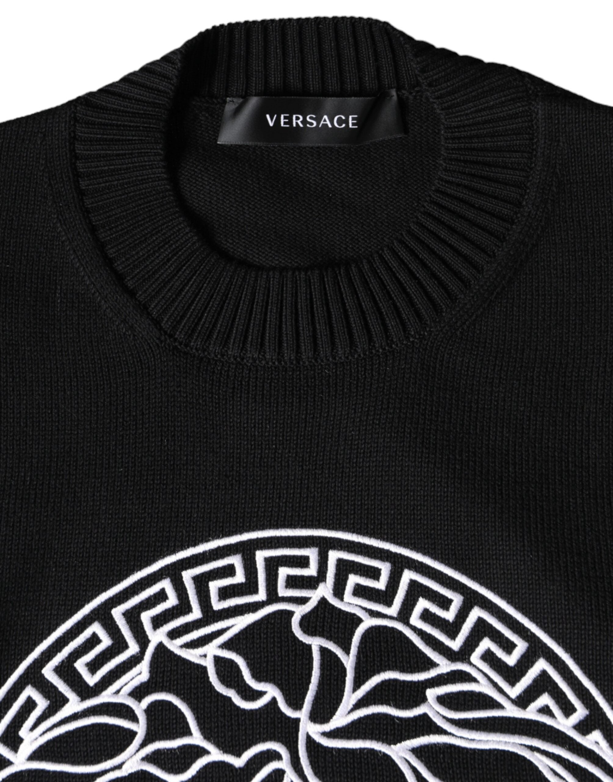Πουλόβερ πουλόβερ με λαιμόκοψη Versace Black Medusa Embroidery