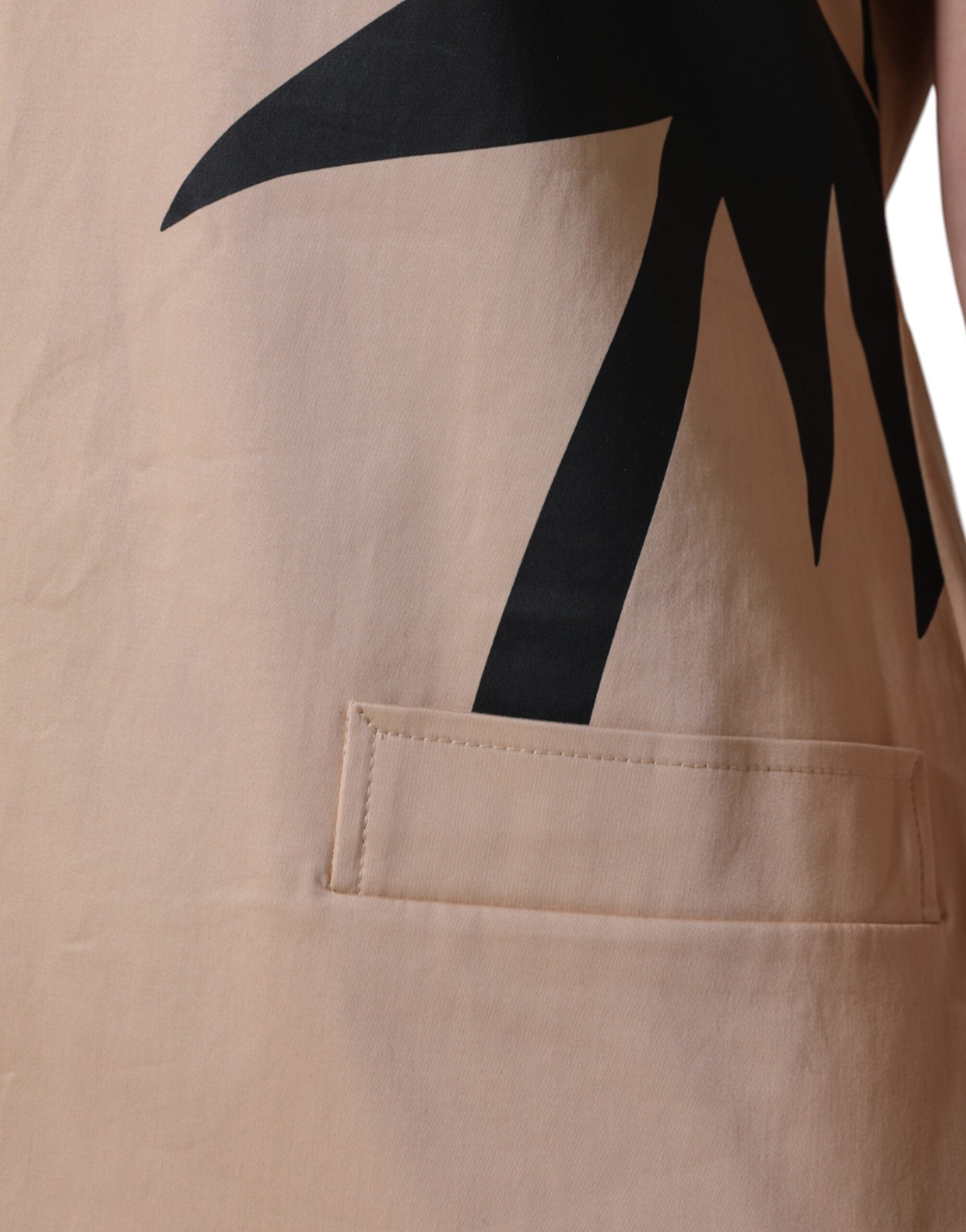 Φόρεμα Moschino Μπεζ βαμβακερό κοντό μανίκι μέχρι το γόνατο