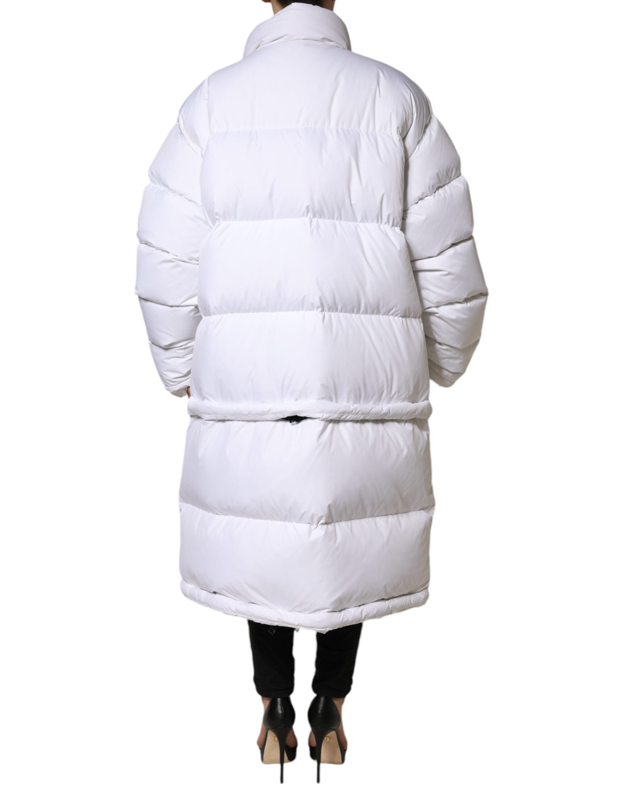 Μπουφάν Dolce & Gabbana White Puffer Quilted Full Zip Coat