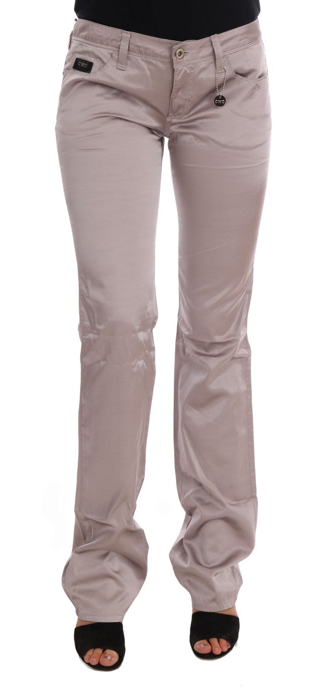 Κοστούμια National Chic Beige Slim Fit Designer Jeans