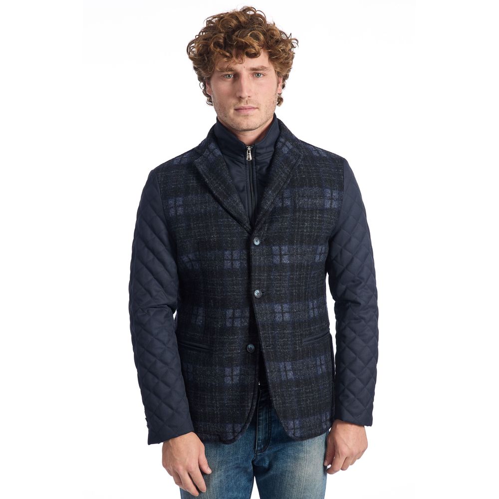 Ανδρικό μπουφάν Roberto Pepe Luxury Blue Wool