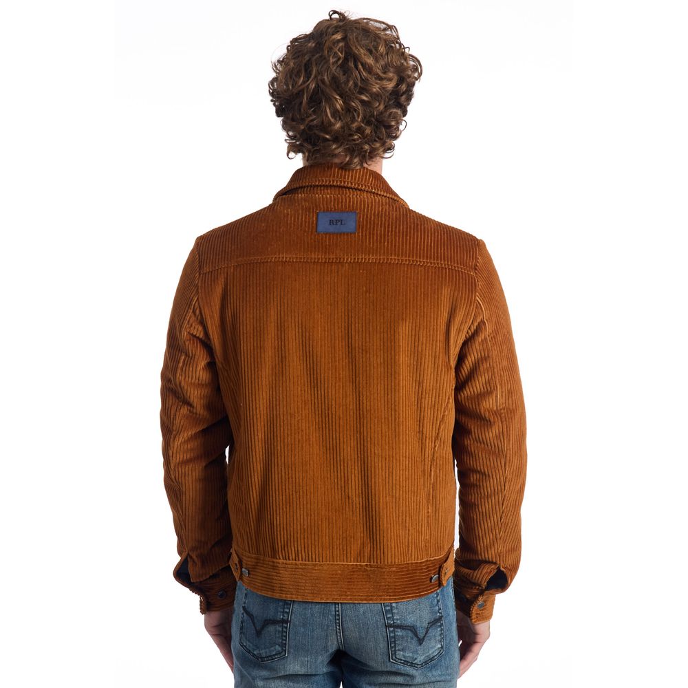 Ανδρικό μπουφάν Roberto Pepe Luxury Brown Cotton