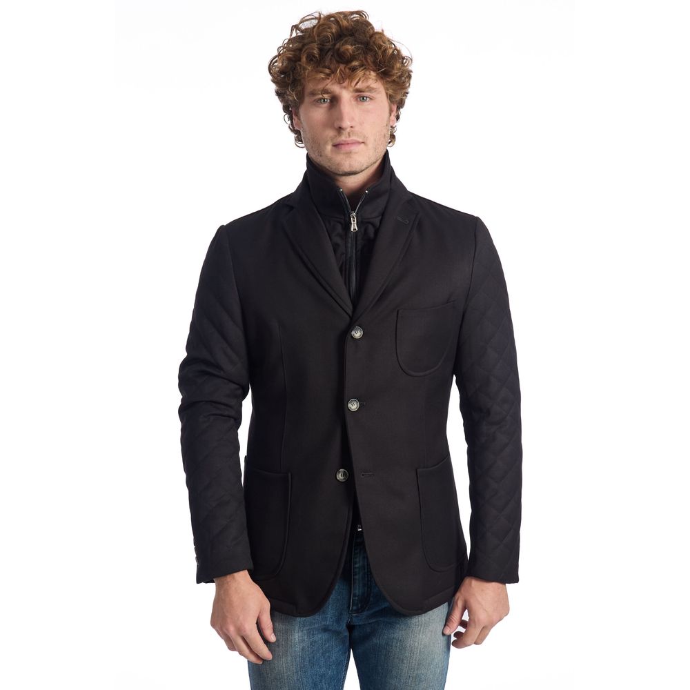 Ανδρικό μπουφάν Roberto Pepe Luxury Black Viscose