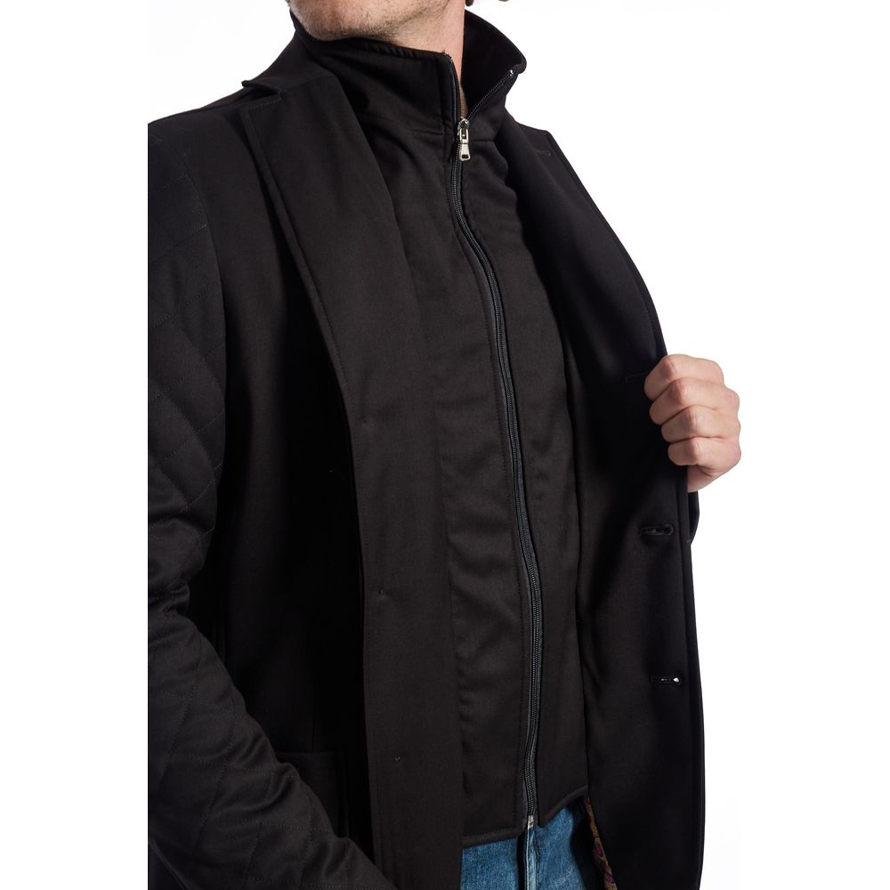 Ανδρικό μπουφάν Roberto Pepe Luxury Black Viscose
