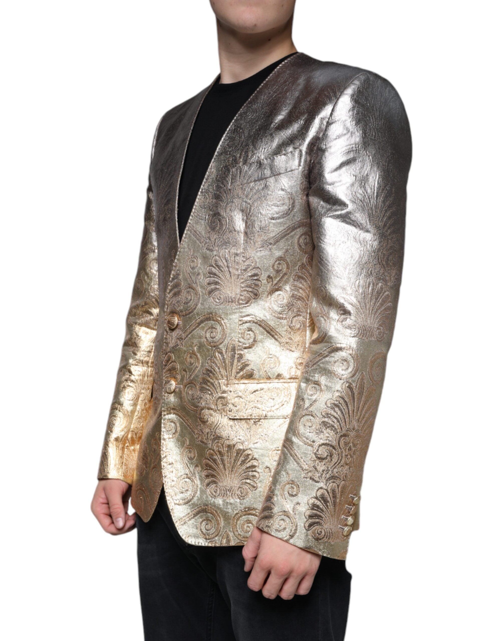 Μπλέιζερ με μονό στήθος Dolce & Gabbana Gold Jacquard