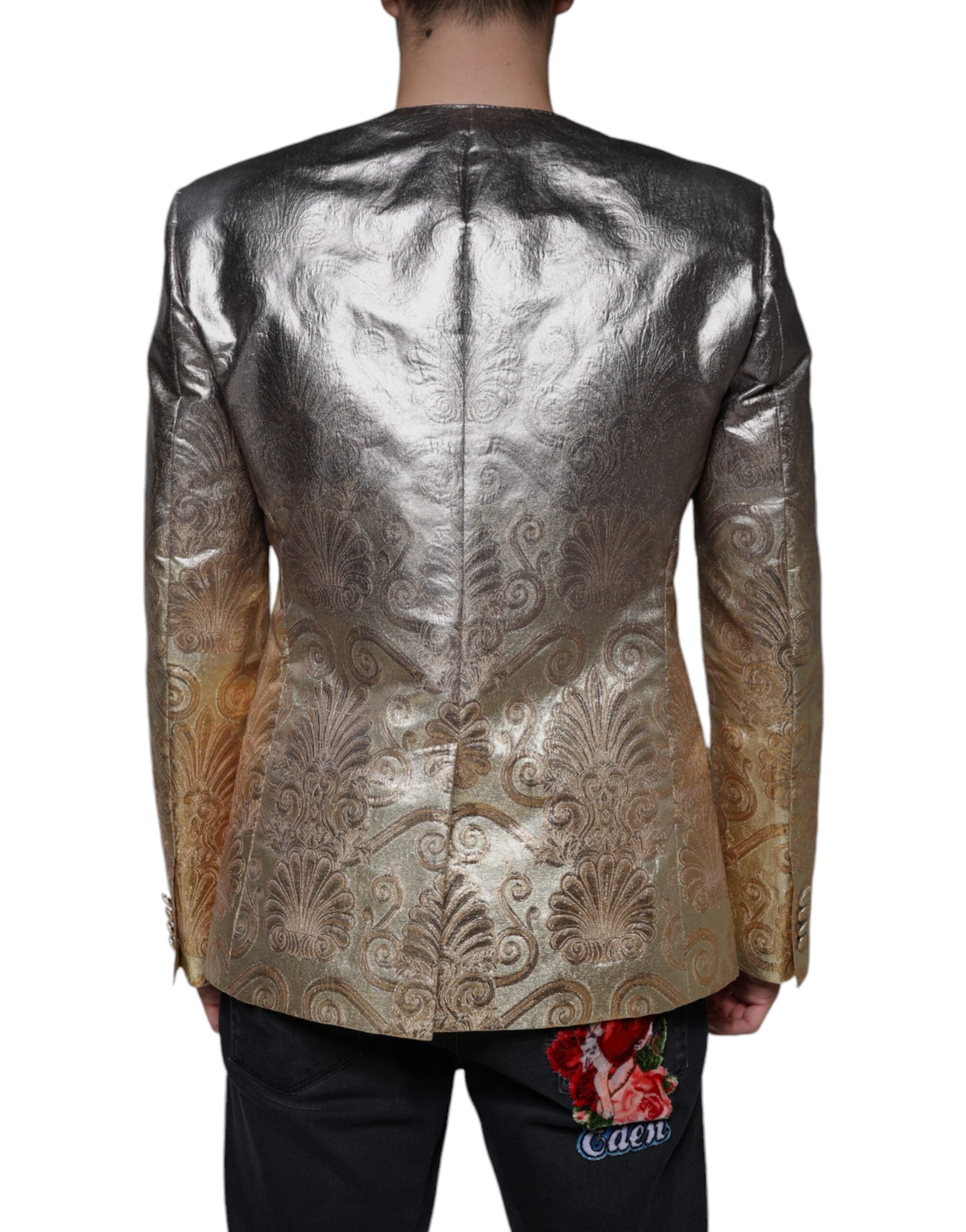 Μπλέιζερ με μονό στήθος Dolce & Gabbana Gold Jacquard