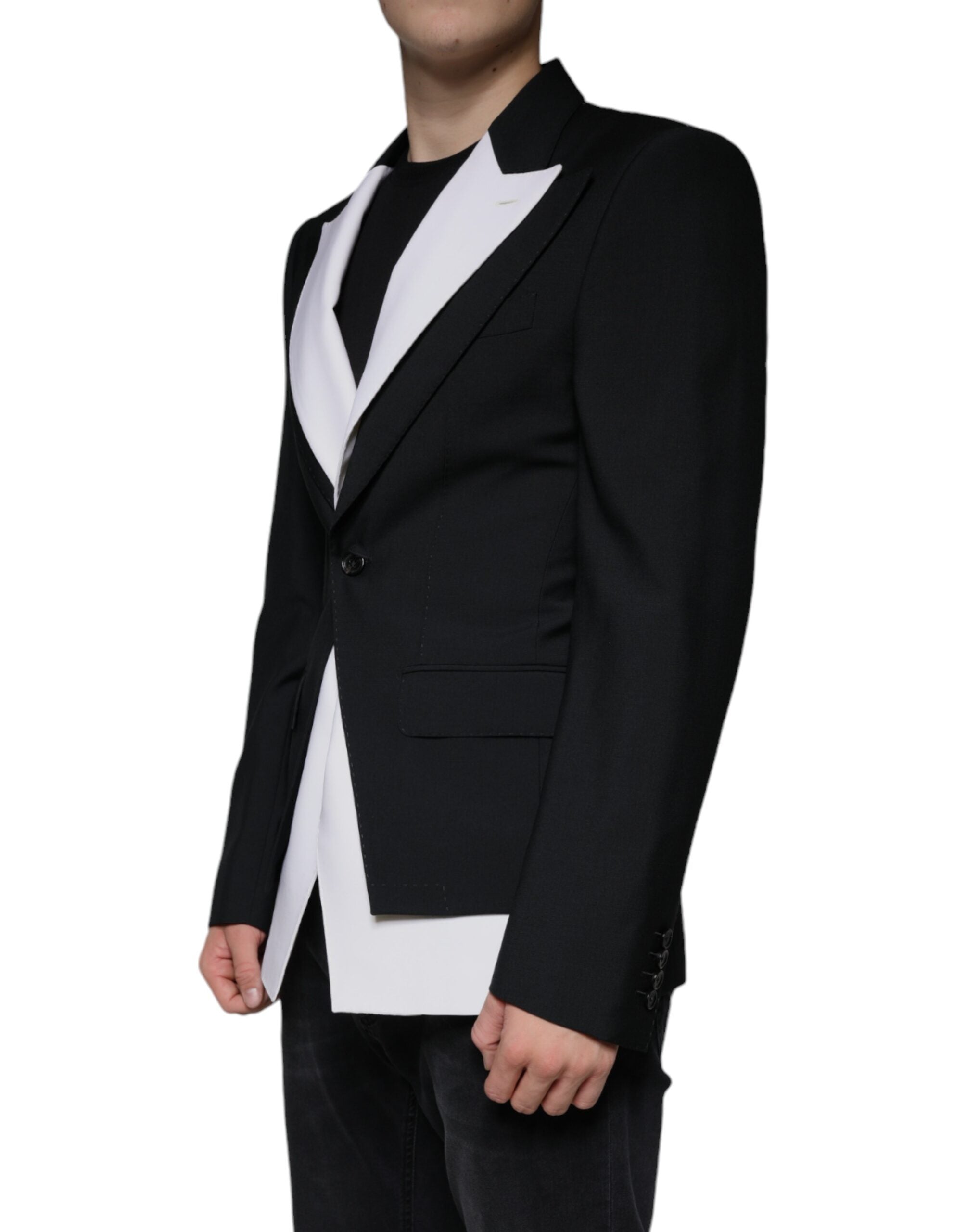 Μπλέιζερ με μονό στήθος Dolce & Gabbana Black White